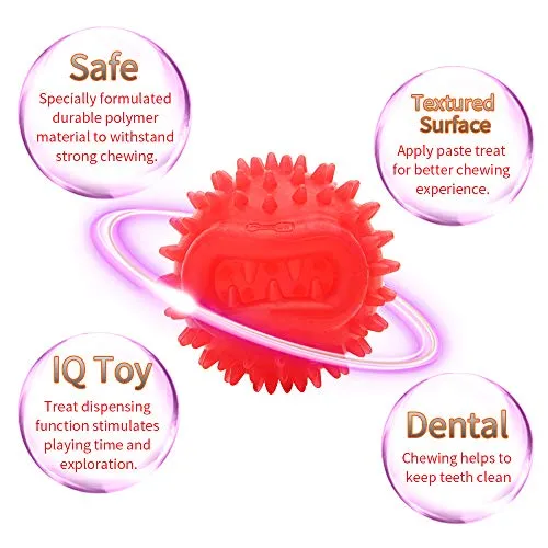 EETOYS K9 Max Juguetes para perros duraderos para masticadores agresivos, reemplazo de por vida garantizado, no tóxico, de goma TPE, dispensador de golosinas, bola para perros pequeños y medianos