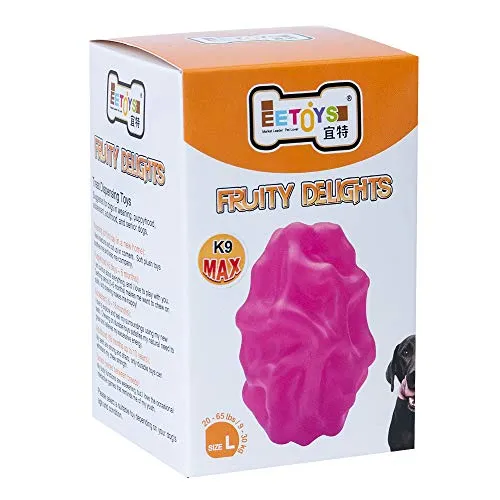 EETOYS K9 Max Juguetes para perros duraderos para masticadores agresivos, reemplazo de por vida garantizado, no tóxico, de goma TPE, dispensador de golosinas, bola para perros pequeños y medianos