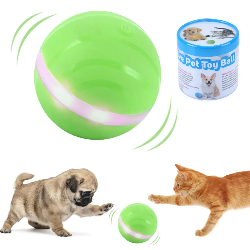 Ritatsar Pelota de juguete interactiva actualizada para perro gato, sensor de gravedad integrado, recargable por USB, giro automático de 360 grados, luces LED RGB, resistente al agua, duradero, de goma inteligente, juguete para perseguir