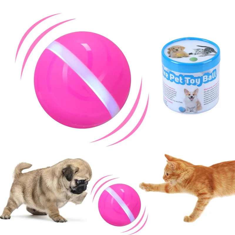 Ritatsar Pelota de juguete interactiva actualizada para perro gato, sensor de gravedad integrado, recargable por USB, giro automático de 360 grados, luces LED RGB, resistente al agua, duradero, de goma inteligente, juguete para perseguir