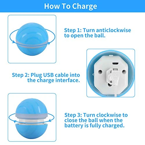 Ritatsar Pelota de juguete interactiva actualizada para perro gato, sensor de gravedad integrado, recargable por USB, giro automático de 360 grados, luces LED RGB, resistente al agua, duradero, de goma inteligente, juguete para perseguir