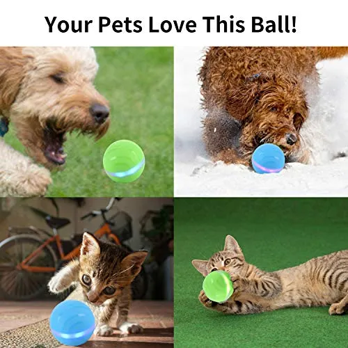 Ritatsar Pelota de juguete interactiva actualizada para perro gato, sensor de gravedad integrado, recargable por USB, giro automático de 360 grados, luces LED RGB, resistente al agua, duradero, de goma inteligente, juguete para perseguir