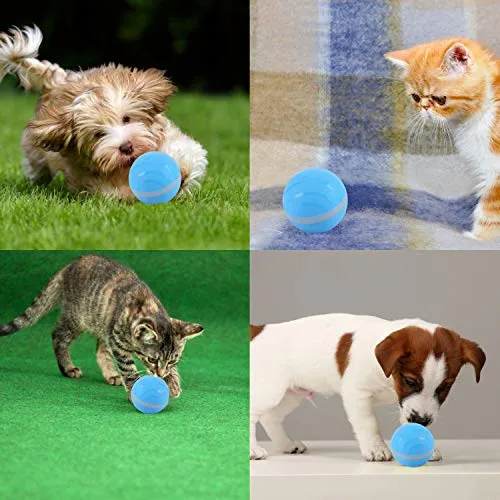 Ritatsar Pelota de juguete interactiva actualizada para perro gato, sensor de gravedad integrado, recargable por USB, giro automático de 360 grados, luces LED RGB, resistente al agua, duradero, de goma inteligente, juguete para perseguir