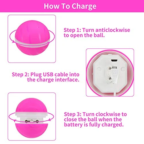 Ritatsar Pelota de juguete interactiva actualizada para perro gato, sensor de gravedad integrado, recargable por USB, giro automático de 360 grados, luces LED RGB, resistente al agua, duradero, de goma inteligente, juguete para perseguir