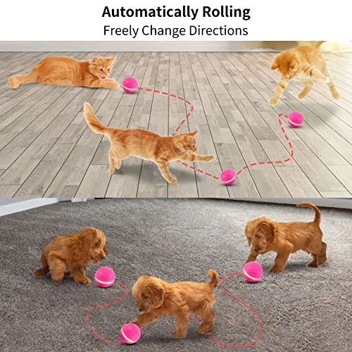 Ritatsar Pelota de juguete interactiva actualizada para perro gato, sensor de gravedad integrado, recargable por USB, giro automático de 360 grados, luces LED RGB, resistente al agua, duradero, de goma inteligente, juguete para perseguir
