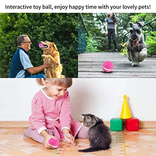 Ritatsar Pelota de juguete interactiva actualizada para perro gato, sensor de gravedad integrado, recargable por USB, giro automático de 360 grados, luces LED RGB, resistente al agua, duradero, de goma inteligente, juguete para perseguir