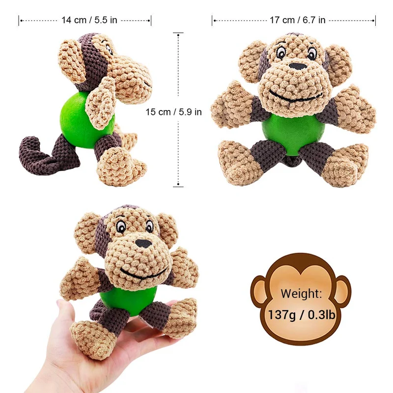Juguete para perro Raffaelo, juguete de peluche, juguete de peluche para perro, juguete de masticar con espátula, limpieza de dientes para cachorros, perros pequeños y medianos