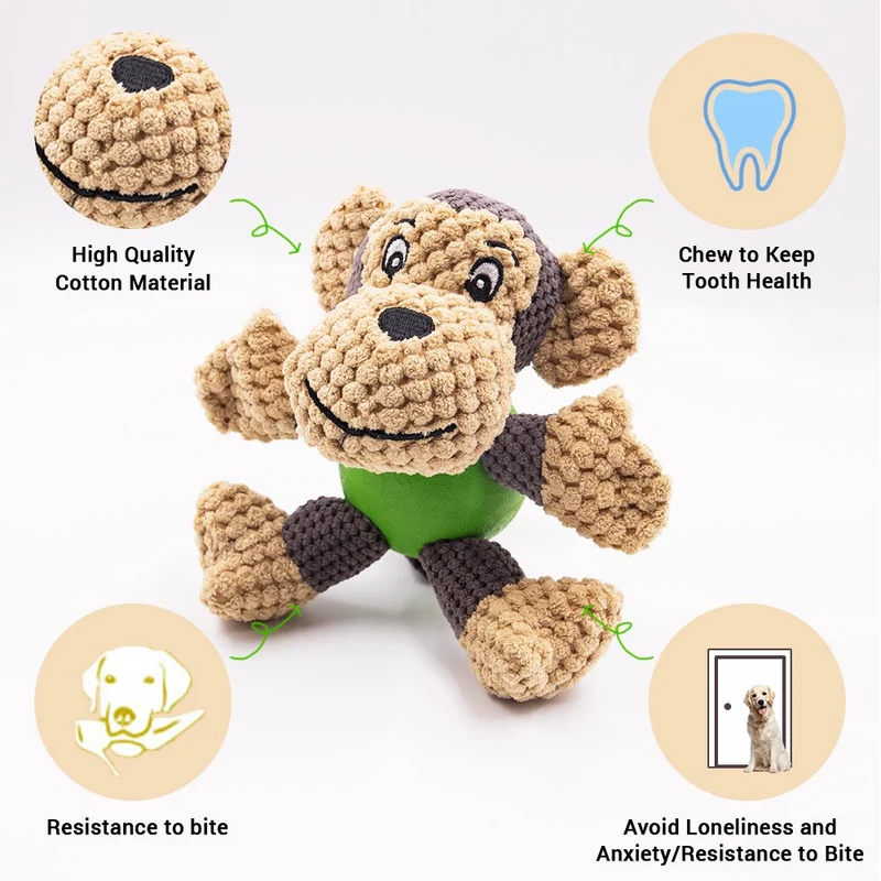 Juguete para perro Raffaelo, juguete de peluche, juguete de peluche para perro, juguete de masticar con espátula, limpieza de dientes para cachorros, perros pequeños y medianos