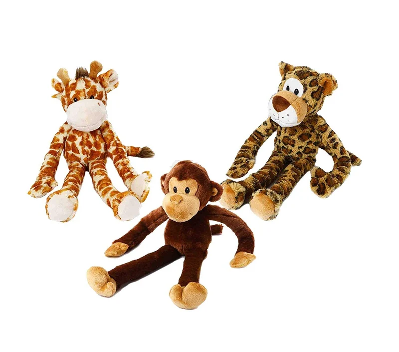 Multipet Swingin - Peluche grande de 22 pulgadas para perro, con brazos y piernas extra largos con chirriadores
