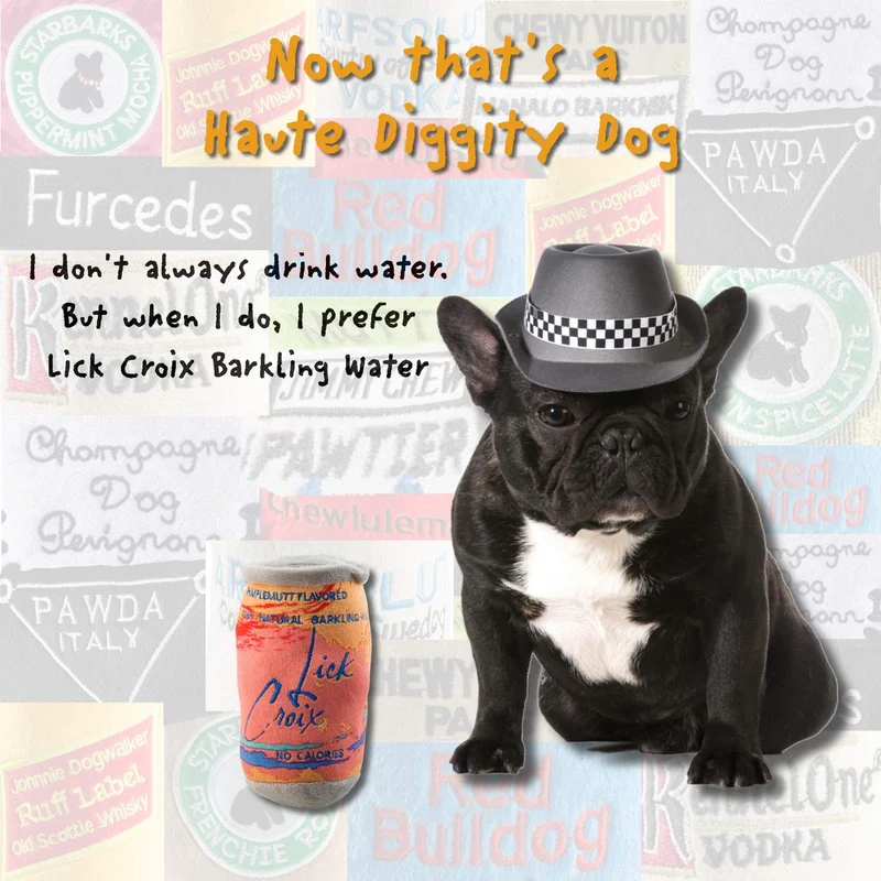 Haute Diggity Colección de Muttini Bar para Perro Único Squeaky Peluche Juguetes de Perro - Dogmestic e Impawted