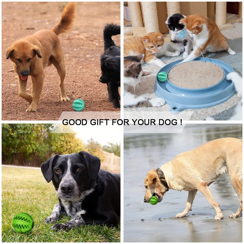 dingtai Juguete Pelota para perros diente limpieza Dog Toy bolas para Pet Pack de 2 NO Tóxico goma suave silicona