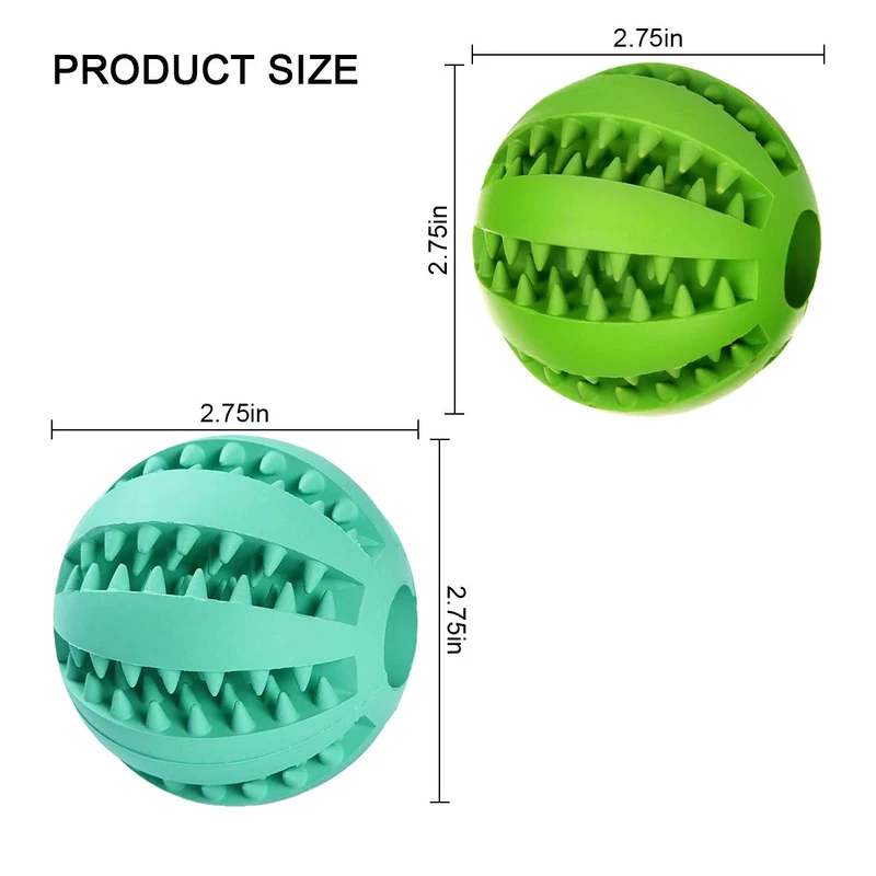 dingtai Juguete Pelota para perros diente limpieza Dog Toy bolas para Pet Pack de 2 NO Tóxico goma suave silicona