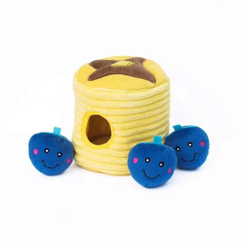 ZippyPaws Alimentos Buddies Burrow, interactivo Squeaky Ocultar y buscar peluche perro juguete