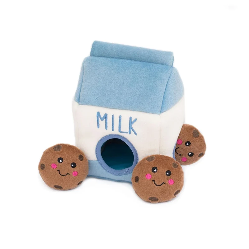ZippyPaws Alimentos Buddies Burrow, interactivo Squeaky Ocultar y buscar peluche perro juguete