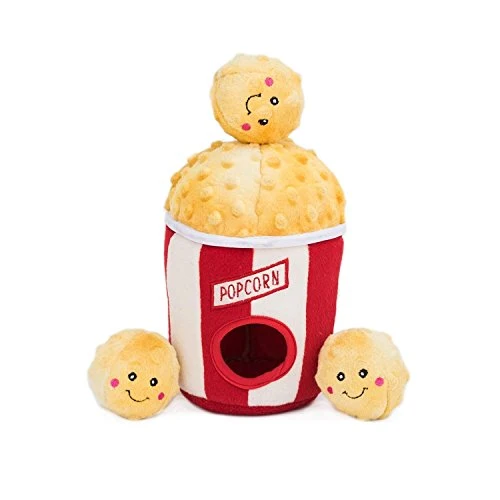 ZippyPaws Alimentos Buddies Burrow, interactivo Squeaky Ocultar y buscar peluche perro juguete