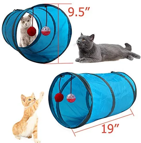 Juguete para gatos retráctil, 12 paquetes interactivos de plumas de gato, 9 recambios surtidos con campana para gato, gatito