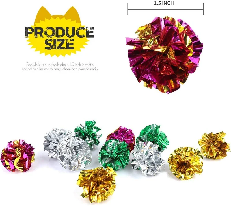 bestsupplier 25 Pack Pliegue bolas Cat juguetes – Original Mylar Pliegue bolas juguetes