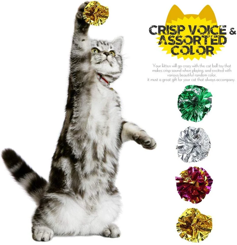bestsupplier 25 Pack Pliegue bolas Cat juguetes – Original Mylar Pliegue bolas juguetes
