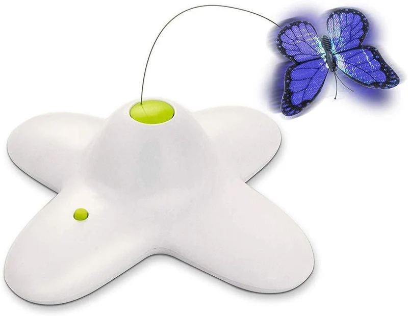 All for Paws Interactive Cat Butterfly Toy with Two Replacement Spinner Butterflies Toy