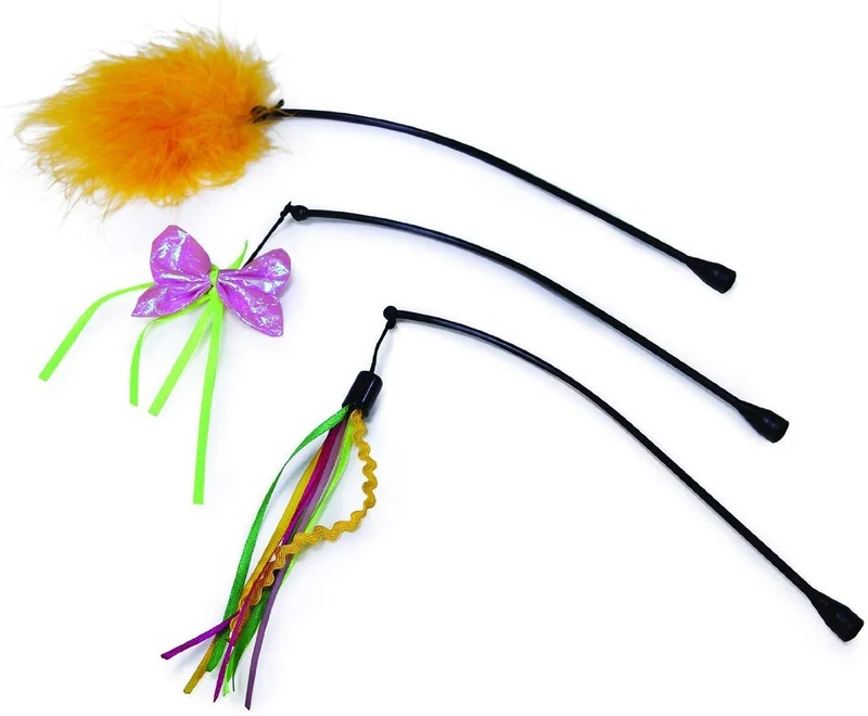 SmartyKat Plumas Whirl reemplazo Wands Gato Juguete, 3 unidades