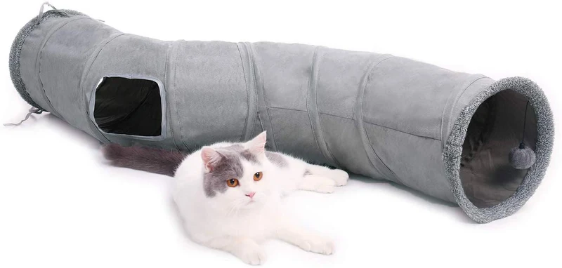 PAWZ - Túnel plegable para gato en forma de S (10.5 in de diámetro)