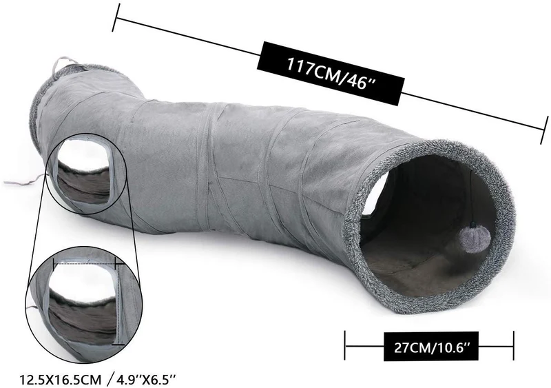PAWZ - Túnel plegable para gato en forma de S (10.5 in de diámetro)