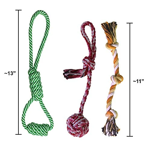 Cuerda masticable de juguete para cachorro Set dental pequeño para perros pequeños y medianos
