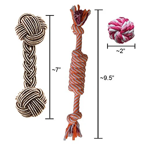 Cuerda masticable de juguete para cachorro Set dental pequeño para perros pequeños y medianos