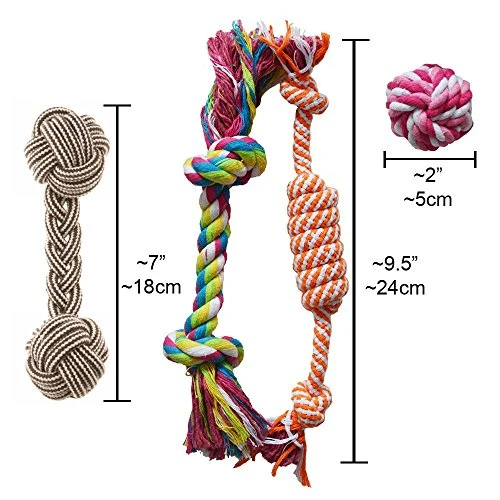 Cuerda masticable de juguete para cachorro Set dental pequeño para perros pequeños y medianos
