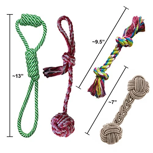 Cuerda masticable de juguete para cachorro Set dental pequeño para perros pequeños y medianos