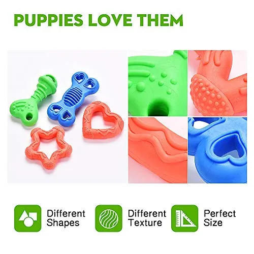 Juguetes para masticar de la raza de cachorros y perros pequeños de Star Factory. Alivia el dolor de encías y dentición, limpia los dientes, reduce la masticación destructiva y la ansiedad. Duradero, saludable, de goma y algodón natural, paquete de 4