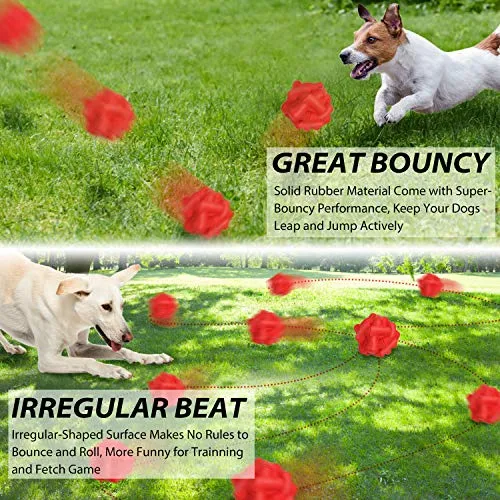 WingPet - Pelotas de goma natural para masticar, duraderas, ideales para entrenamiento al aire libre o juego de ganar, 2.4 pulgadas, paquete de 2