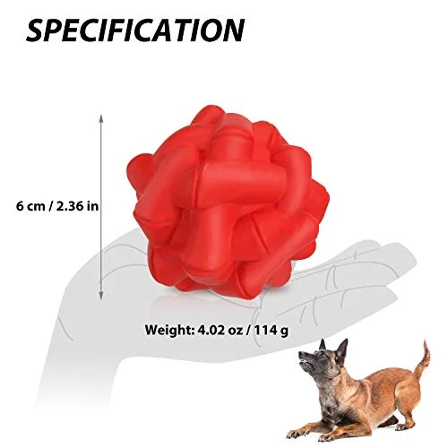 WingPet - Pelotas de goma natural para masticar, duraderas, ideales para entrenamiento al aire libre o juego de ganar, 2.4 pulgadas, paquete de 2