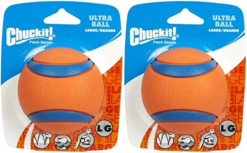 Chuckit Ultra Bola Grande (Conjunto de 2 de bola), Dog Fetch juguete