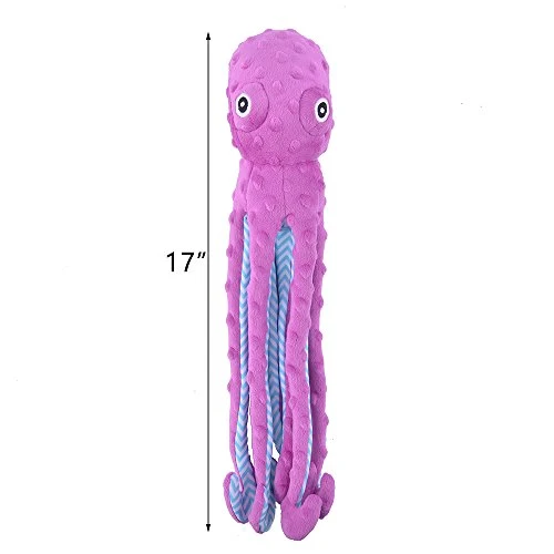 Expawlorer - Juguete de peluche para perros y gatos de tamaño pequeño a mediano, diseño de pulpo, 16.9 in