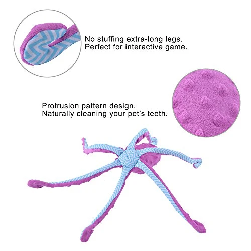 Expawlorer - Juguete de peluche para perros y gatos de tamaño pequeño a mediano, diseño de pulpo, 16.9 in