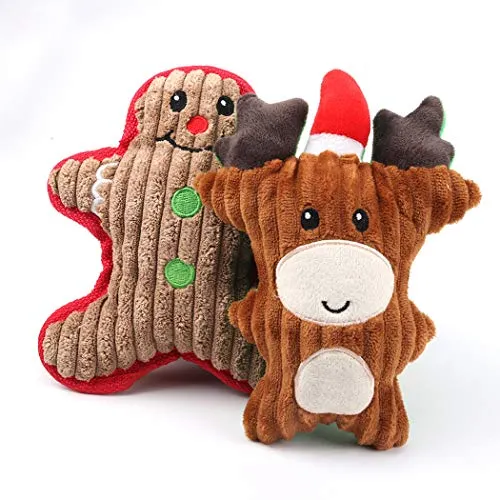 Legendog - Juguete de peluche para perro, juguete de Navidad para chirridos, paquete de 3 juguetes de Papá Noel, reno, muñeco de nieve, juguetes para mascotas pequeñas y medianas