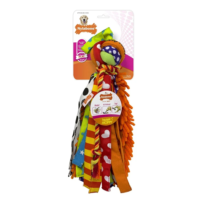 Nylabone Happy Moppy Juguete interactivo de perro para morder