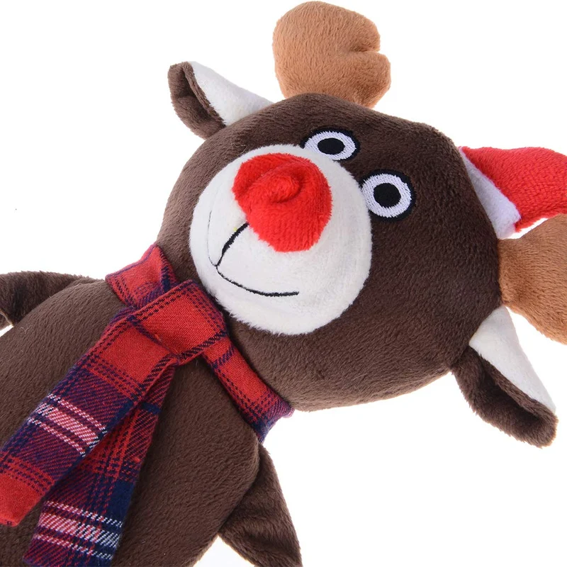 Juguetes de felpa para perros de Navidad Seneréal – Mejor juguete interactivo de masticar para mascotas jugando renos de 15.7 in