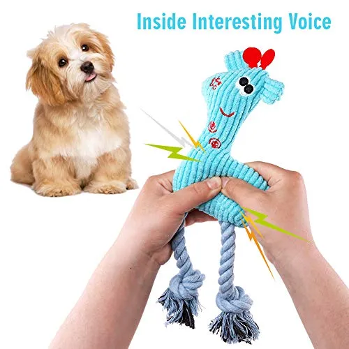 Petbobi Juguetes para perros Juguetes para dentición de perros, Juguetes para masticar mejor cachorro Juguetes de felpa para perro Juguetes para masticar Juguetes Squeaky Set de Cuerda con Bolas 6 piezas