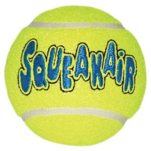 Kong Air perro Squeak Air – Pelota de Tenis perro juguete, grandes, amarillo, 6 Count