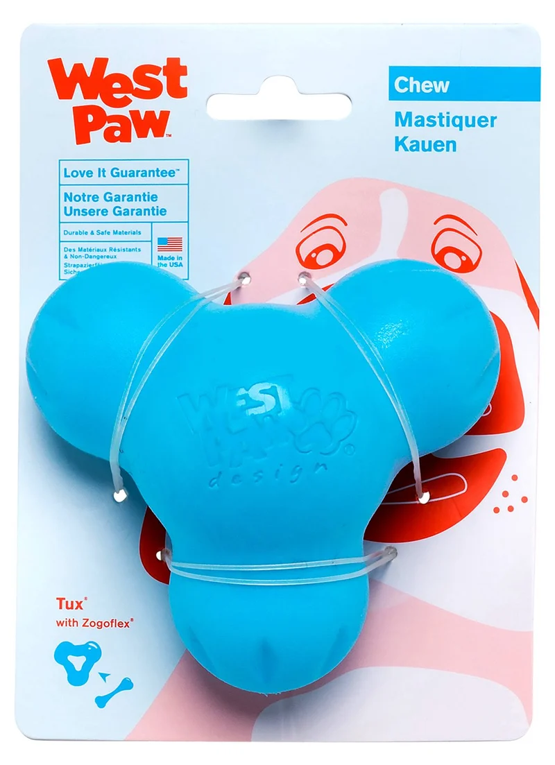 West Paw Zogoflex Tux Interactive Treat Dispensing Dog Chew Toy for Aggressive Chewers, 100% Guaranteed Tough, It Floats!, Made in USA