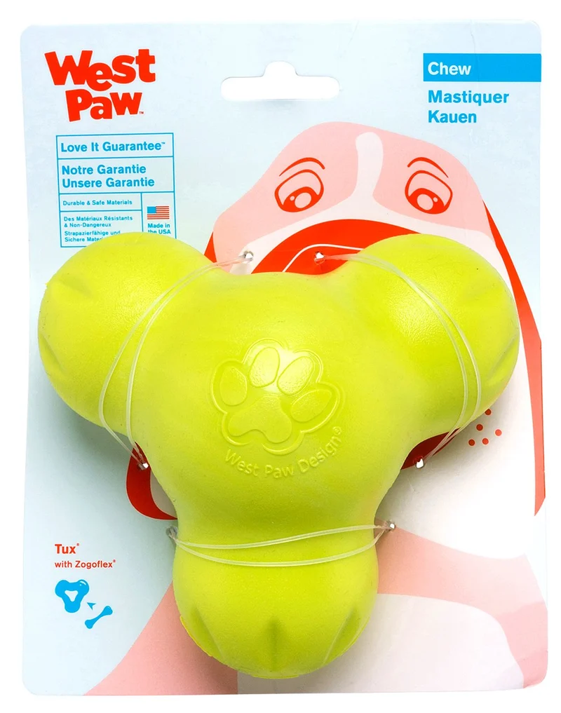 West Paw Zogoflex Tux Interactive Treat Dispensing Dog Chew Toy for Aggressive Chewers, 100% Guaranteed Tough, It Floats!, Made in USA