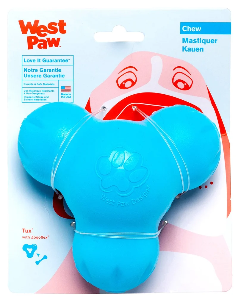 West Paw Zogoflex Tux Interactive Treat Dispensing Dog Chew Toy for Aggressive Chewers, 100% Guaranteed Tough, It Floats!, Made in USA