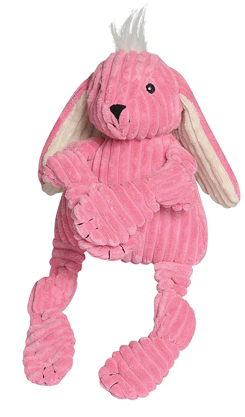 HuggleHounds - Juguete de peluche chirriante para perros con nudos para masticadores agresivos
