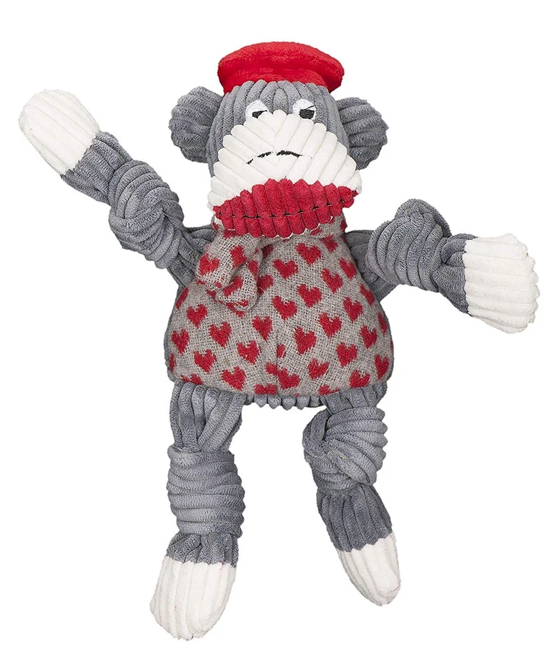 HuggleHounds - Juguete de peluche chirriante para perros con nudos para masticadores agresivos