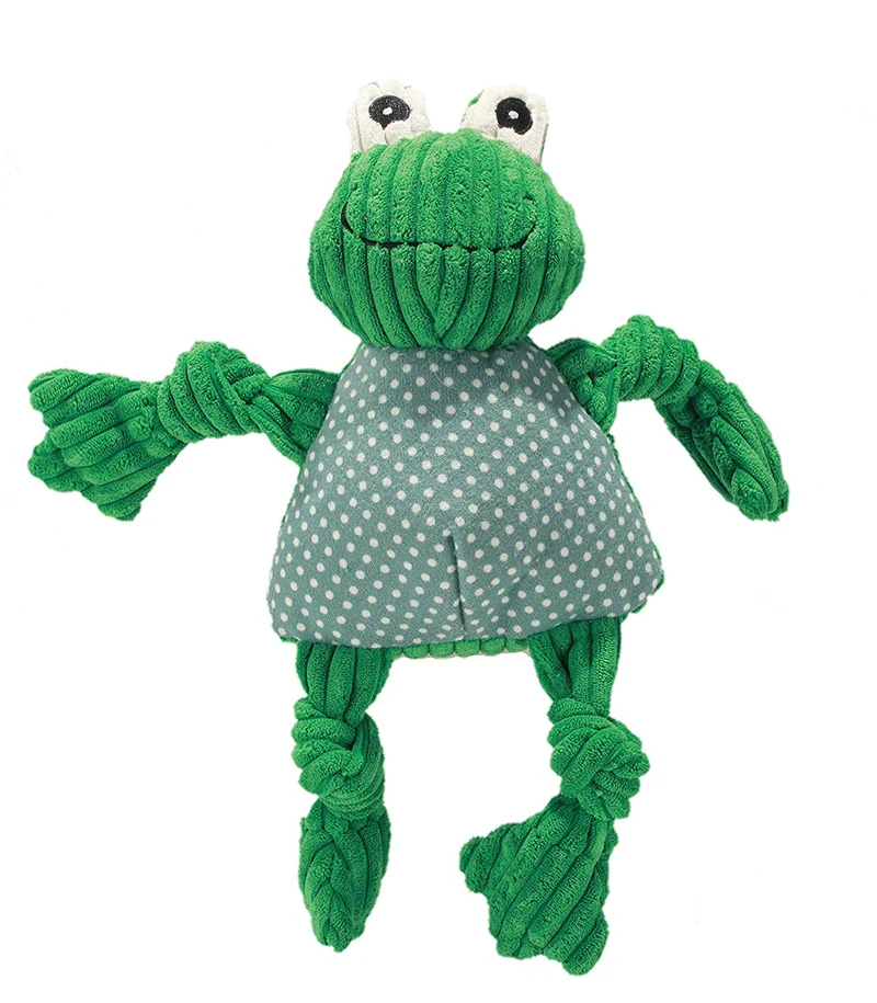HuggleHounds - Juguete de peluche chirriante para perros con nudos para masticadores agresivos