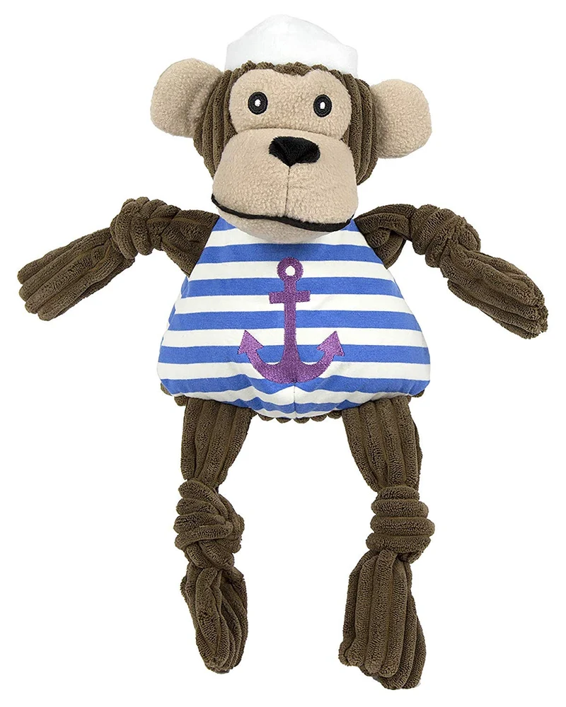 HuggleHounds - Juguete de peluche chirriante para perros con nudos para masticadores agresivos