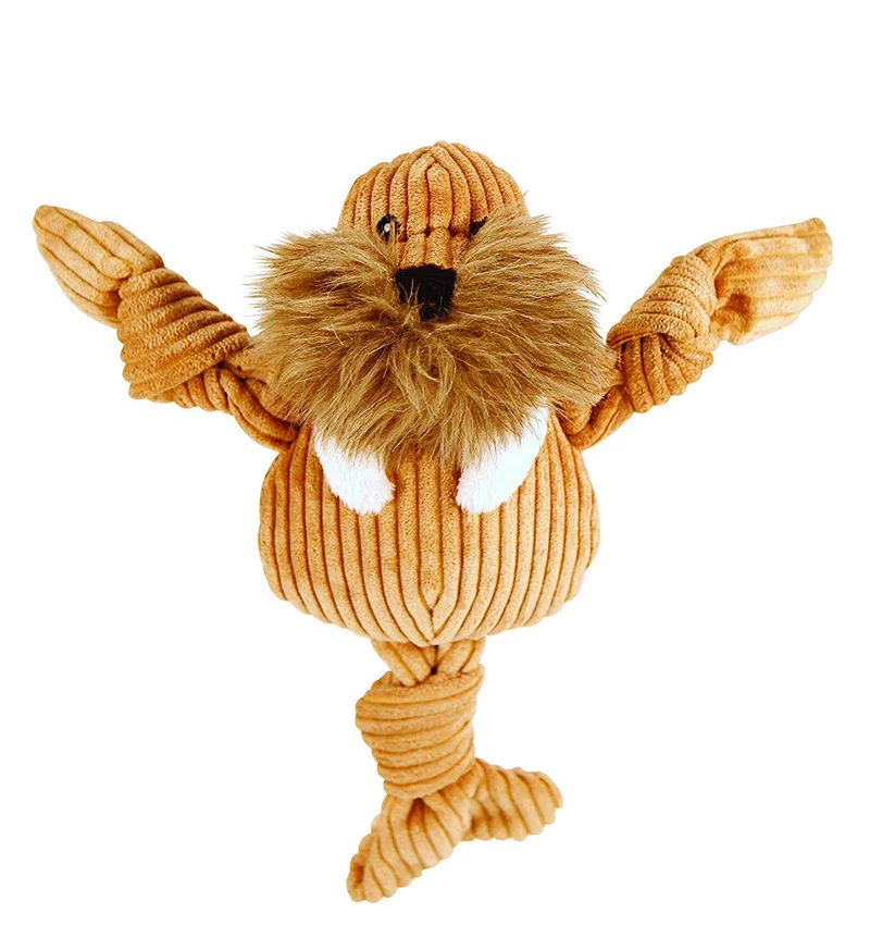 HuggleHounds - Juguete de peluche chirriante para perros con nudos para masticadores agresivos