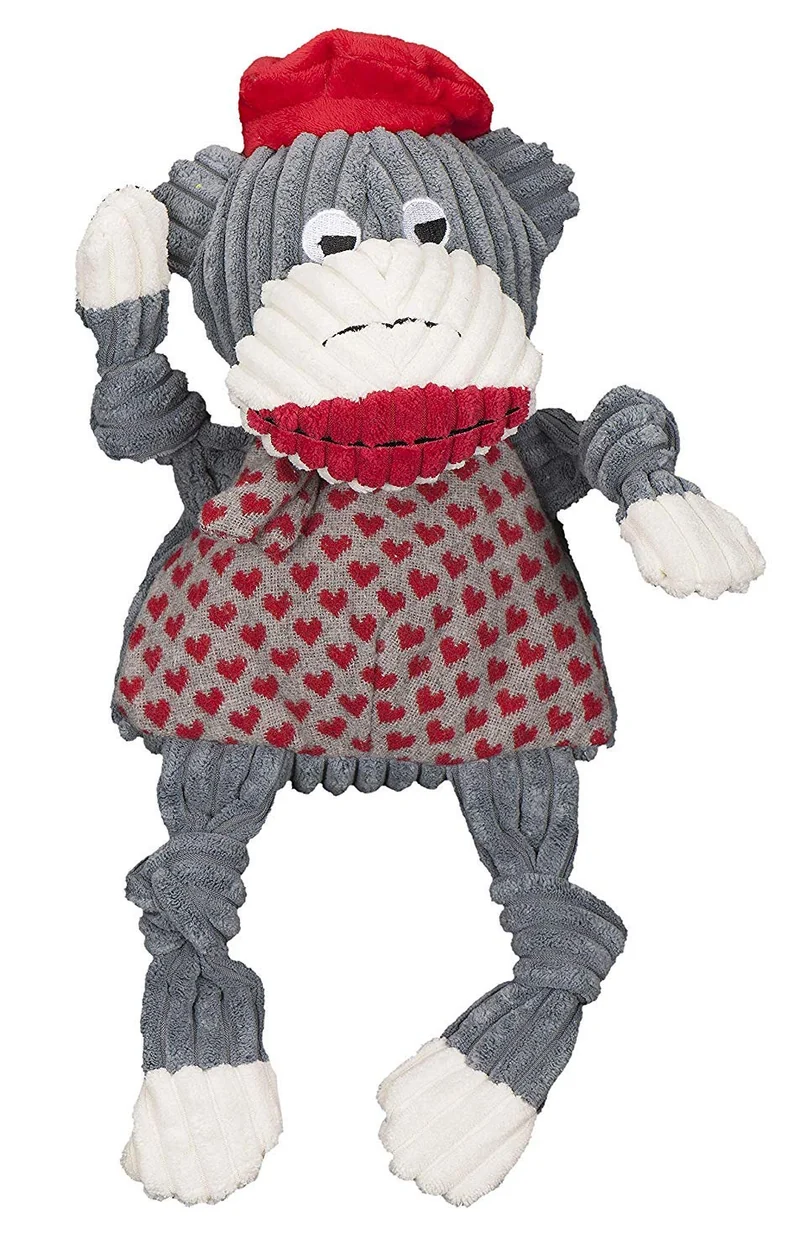 HuggleHounds - Juguete de peluche chirriante para perros con nudos para masticadores agresivos